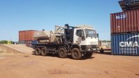 La machine à déminer GCS 100, partie d’Allemagne en août 2018, arrive au Tchad en décembre dernier. Une fois les autorisations obtenues, elle est convoyée à Faya sur un camion. 