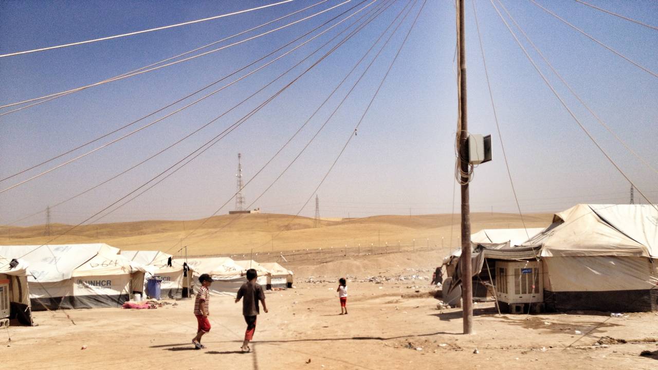 Camp de Khazir où les déplacés se réfugient après avoir fui les zones de combats.