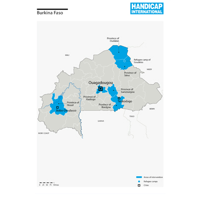 Karte des HI-Einsatzes in Burkina Faso