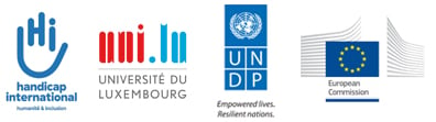 Logo Handicap International / Université du Luxembourg / UNDP / European COmmission