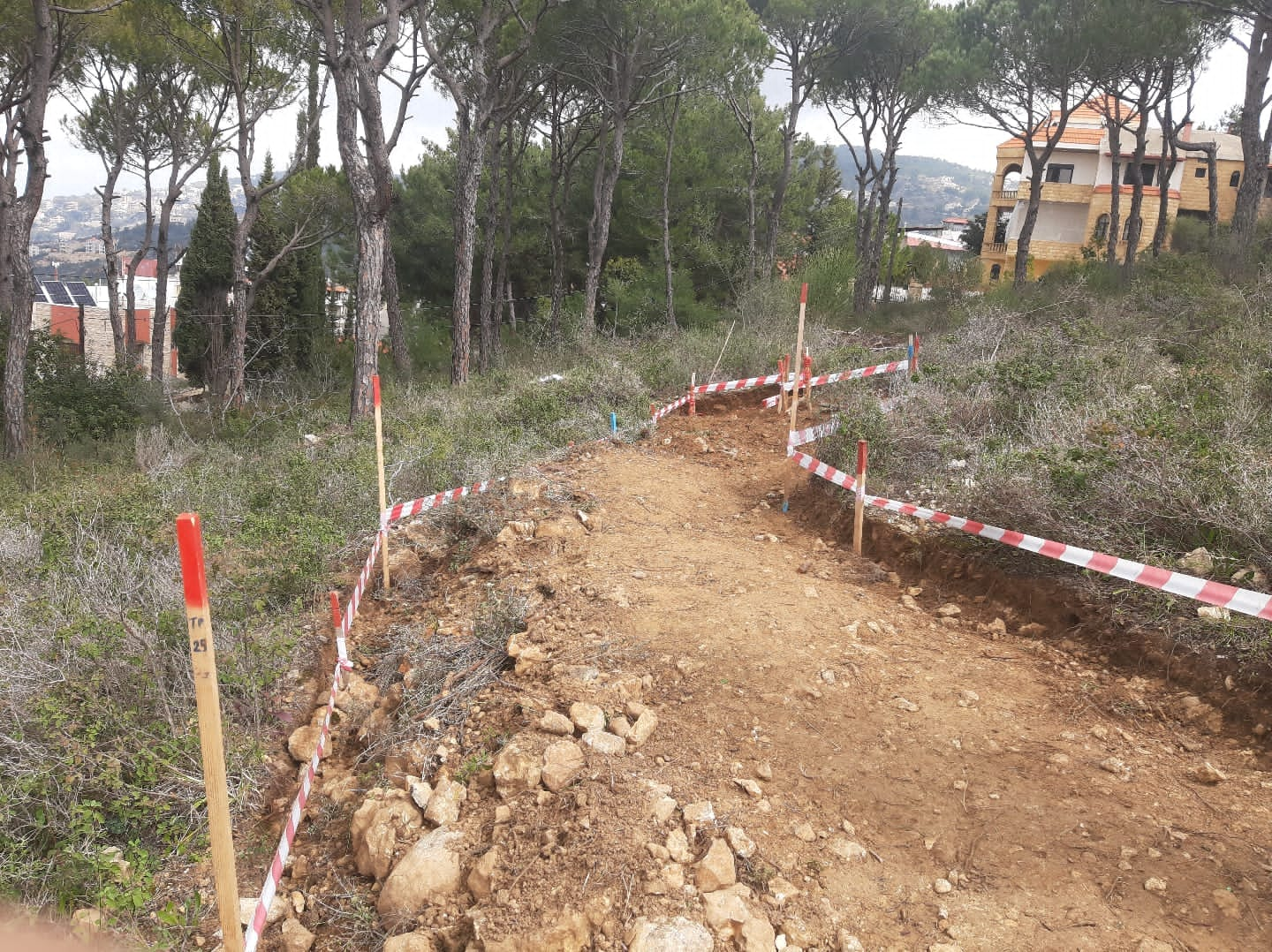 Activités de déminage dans le district d'Aley, dans le village de Bsatine.