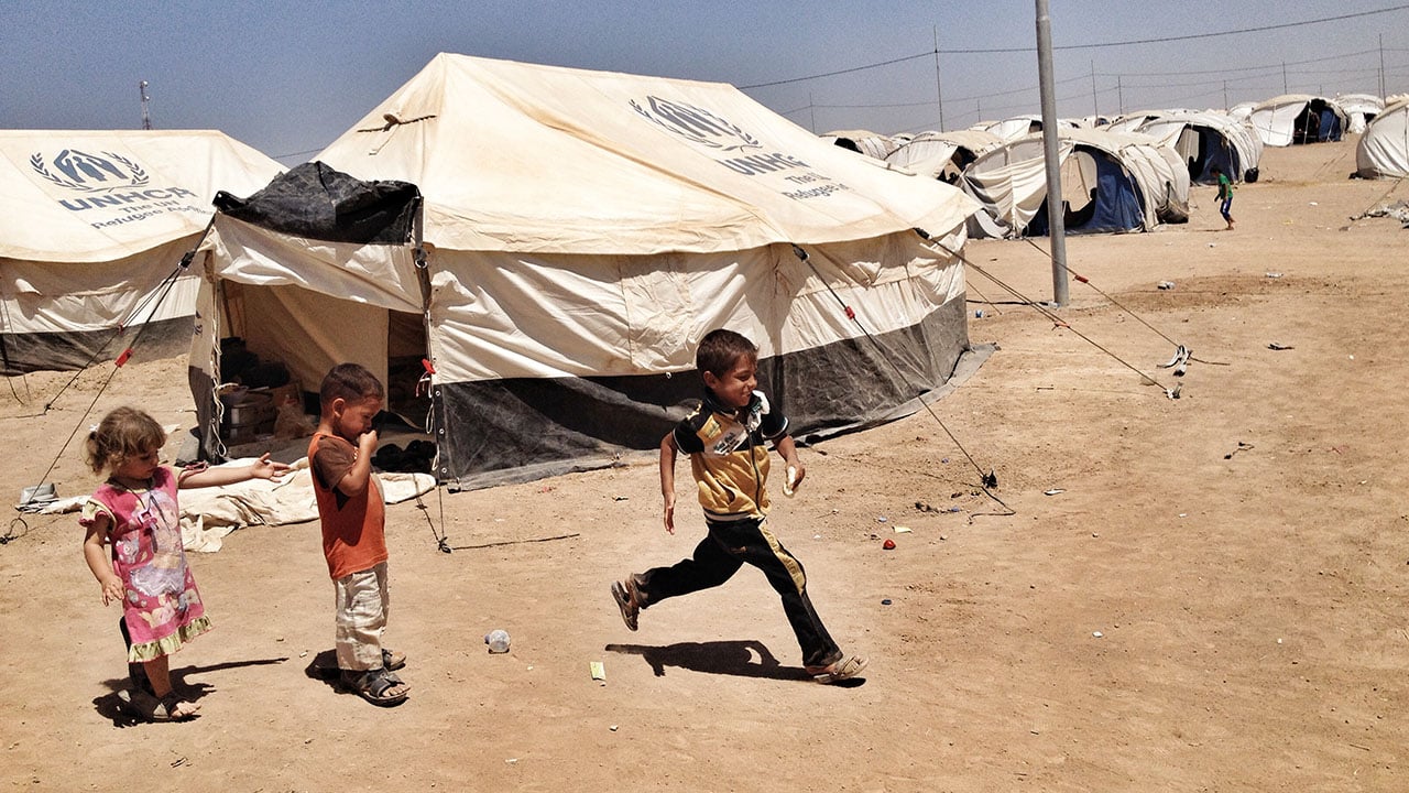  Irak - Camp de Khazir où Handicap International aide les déplacés irakiens les plus vulnérables.