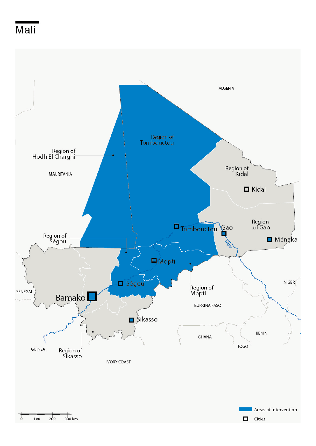 Karte des HI-Einsatzes in Mali
