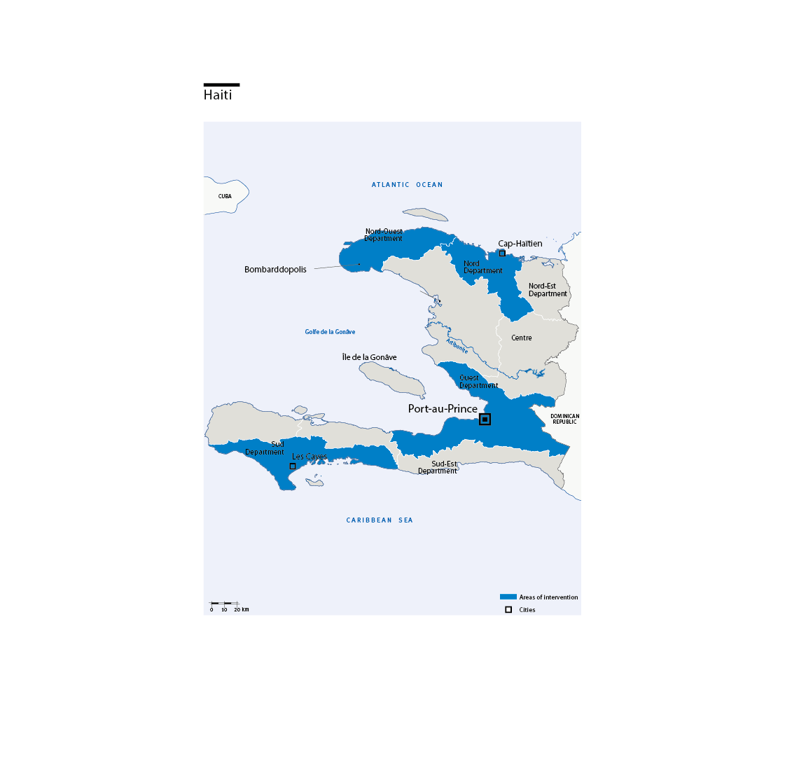 Karte des HI-Einsatzes in Haiti