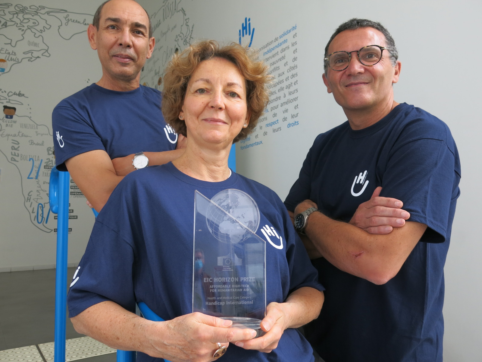 Les lauréats du Prix Horizon de gauche à droite : Abder Banoune, Isabelle Urseau, Pierre Gallien