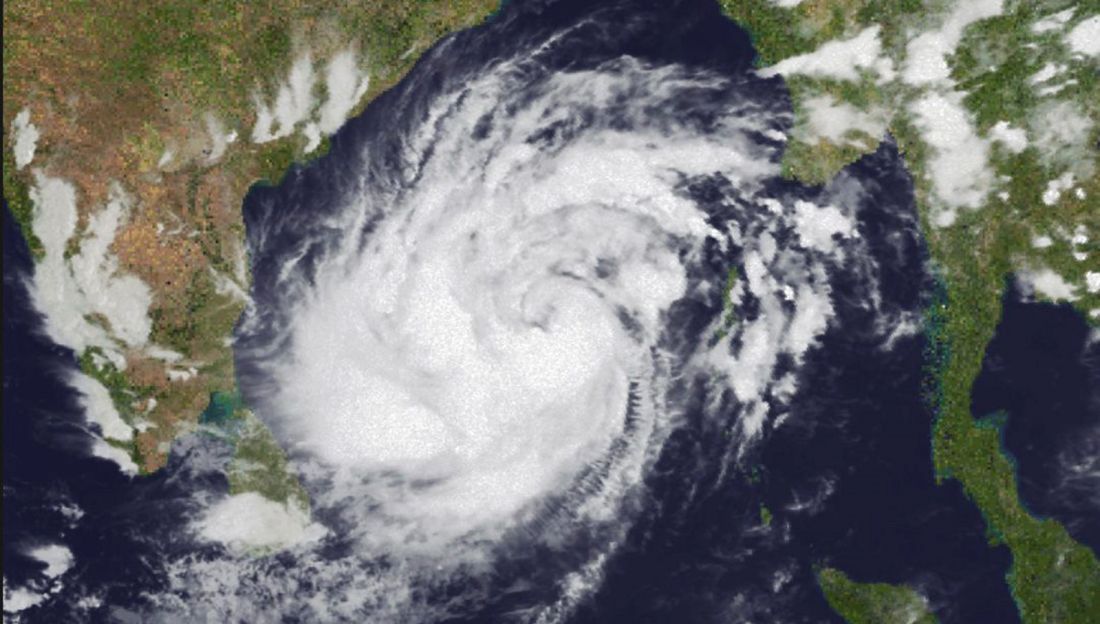 La tempête cyclonique Mocha s'approche progressivement des côtes du Bangladesh et du Myanmar (date de l'image : 12 mai 2023)