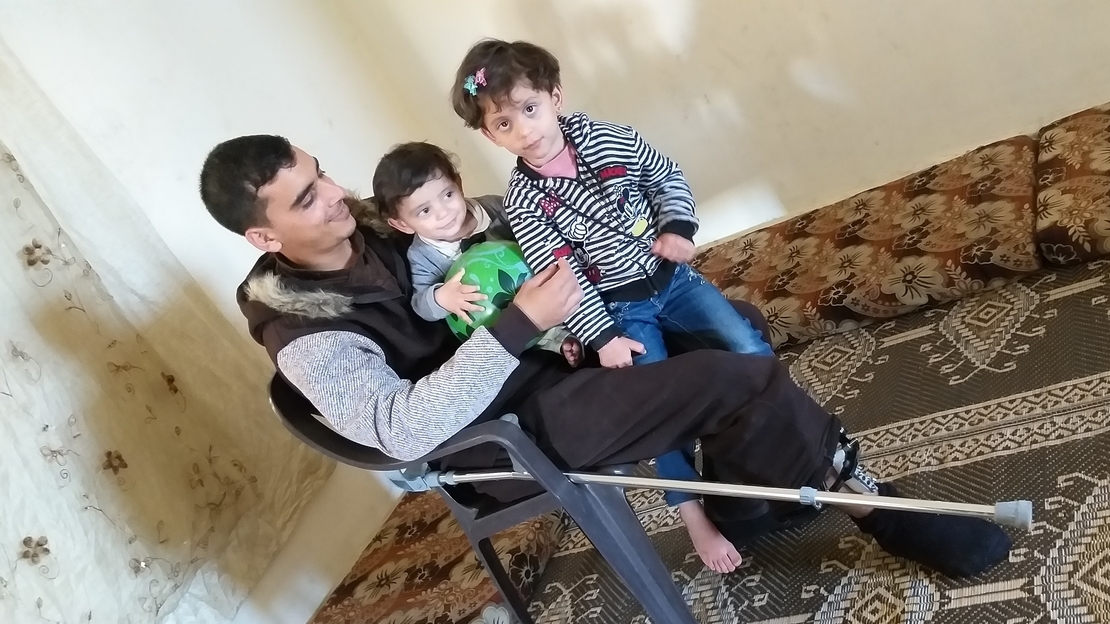 Ihab und seine beiden Kinder 