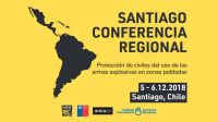 Conférence de Santiago au Chili, les 5-6 décembre 2018, organisée par Handicap International pour sensibiliser les États d'Amérique latine à l'utilisation d'armes explosives en zones peuplées et à l'impact sur les civils