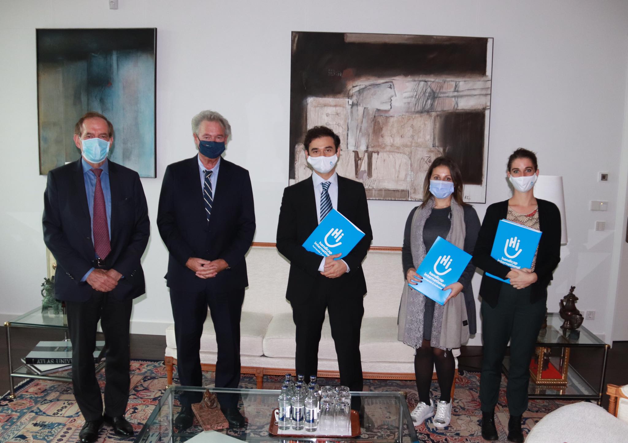 De gauche à droite, Pierre Delandmeter, Jean Asselborn, Mehdi Magha, Rana Abdel Al et Hélène Lo Presti