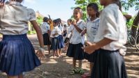 Channa à l'école au Cambodge