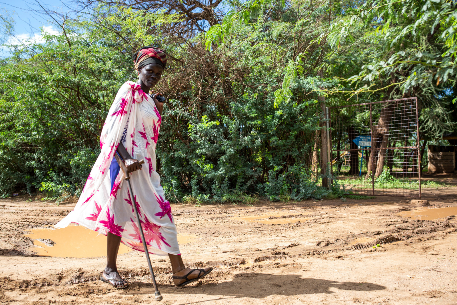 Achol a reçu une balle dans la jambe au Sud-Soudan en 2009. Elle est arrivée dans le camp de réfugiés de Kakuma au Kenya en 2014. 