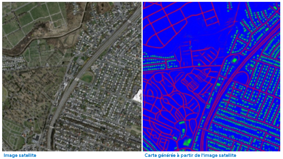 Carte générée à partir d'une image satellite pour l'aide humanitaire