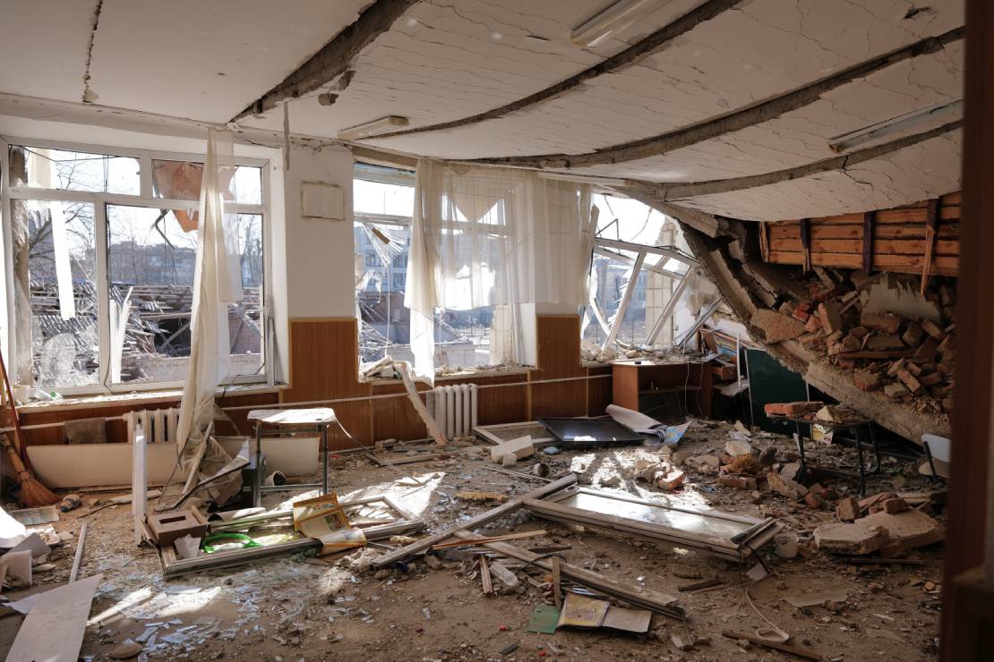  Une roquette russe a touché un lycée à Zhytomyr 15 mars 22