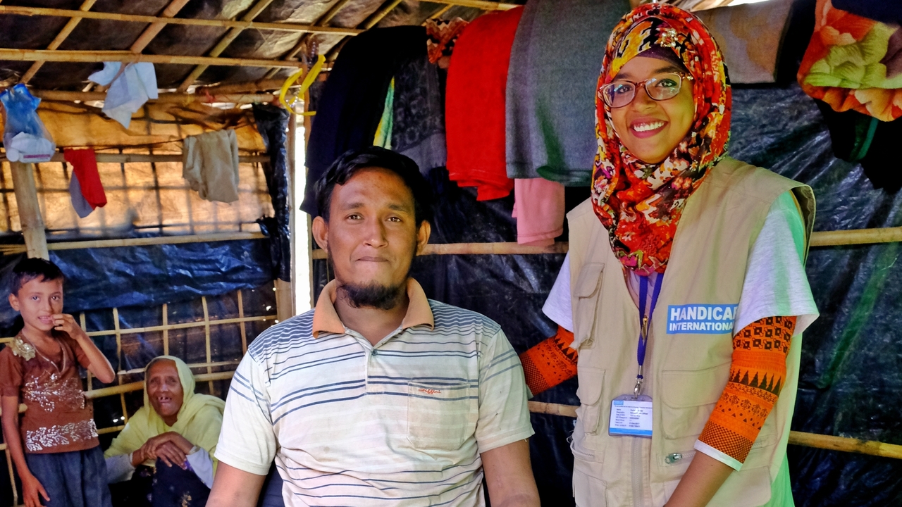 Farhana et Ibrahim après une séance de kinésithérapie