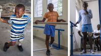 La jambe gauche de Moise (14 ans) a été amputée après le tremblement de terre de 2010, lorsque Moise avait 4 ans. Quelques mois plus tard, il a rencontré les équipes de HI et le centre de réhabilitation HHH. HI s'assure que lorsque sa prothèse devient trop petite, Moïse est équipé d'une nouvelle prothèse.