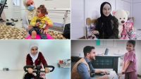 Quatre images de jeunes bénéficiaires en Syrie